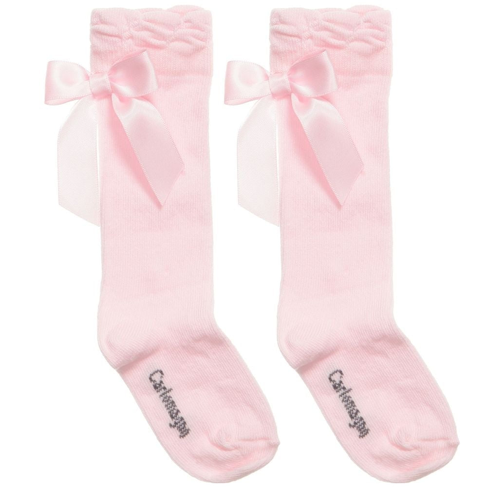 Carlomagno Socks Satin Bow Knee High