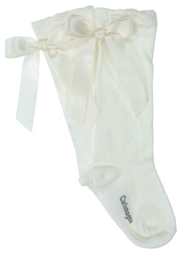 Carlomagno Socks Satin Bow Knee High