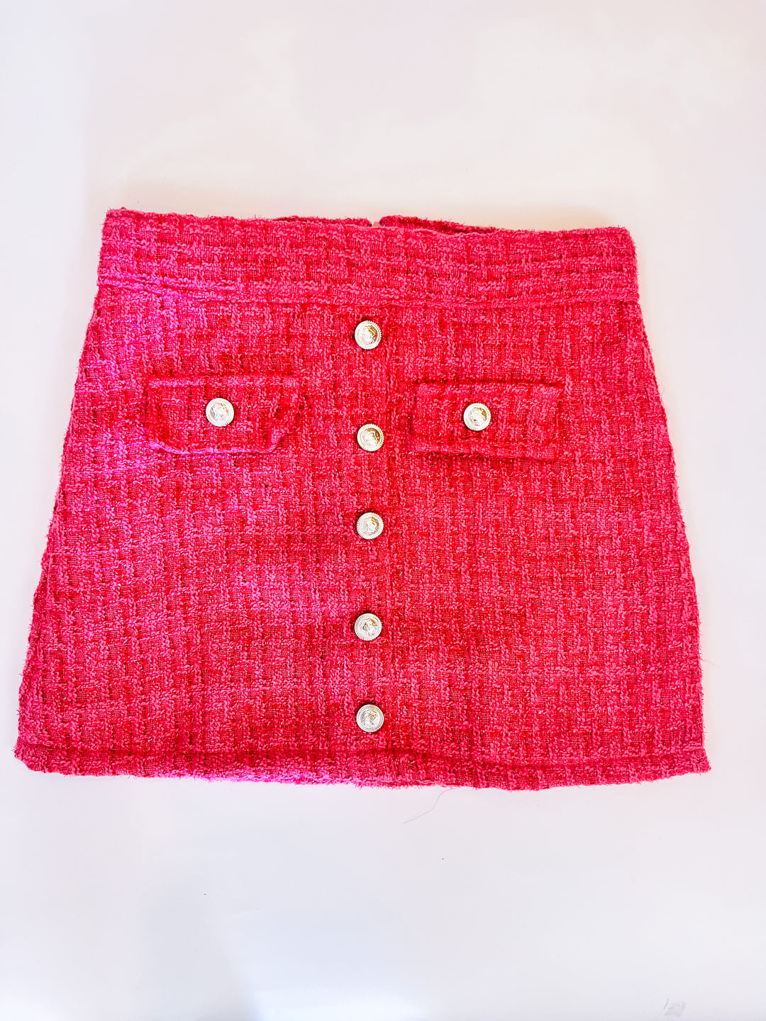 Fuschia Tweed Skirt