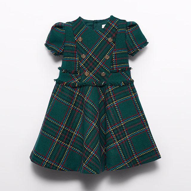 Girls Plaid Frying Dress