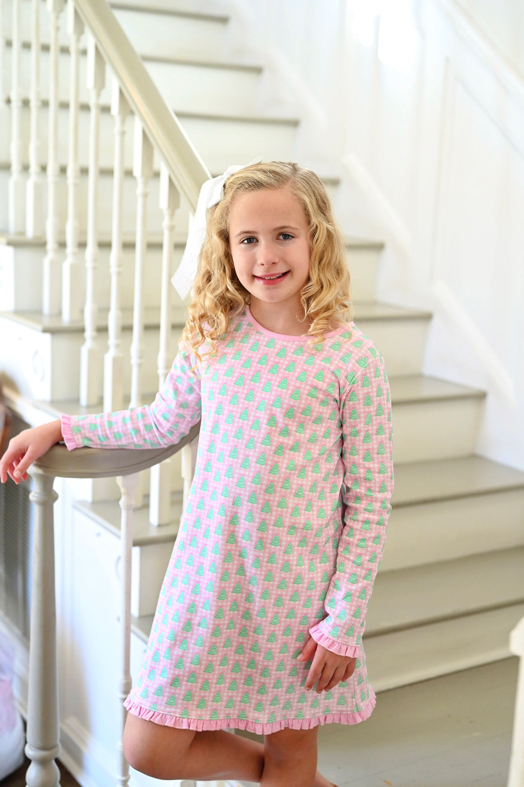 christmas lounge dress SwiftWear Cozy Women's Christmas Themed Lounge Robe - Soft Brushed Long Sleeve Sleepwear, Relaxed Fit Holiday Pajama Dress with Pockets