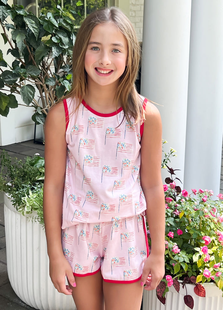 Pink Stars/Flag Tank/Lounge Set