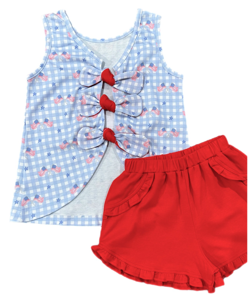 Kinley Knot Ruffle Short Set