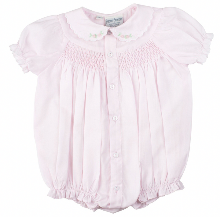 Smocked Scallop Infant Bubble