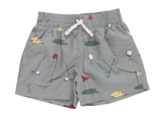 Green Golf Tournament Swim Trunk