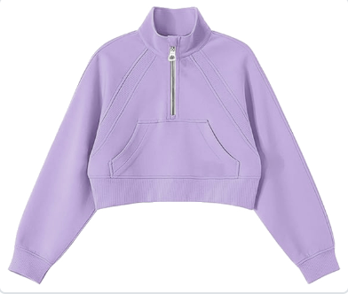 Oversized Cropped 1/4 Zip Sweatshirt