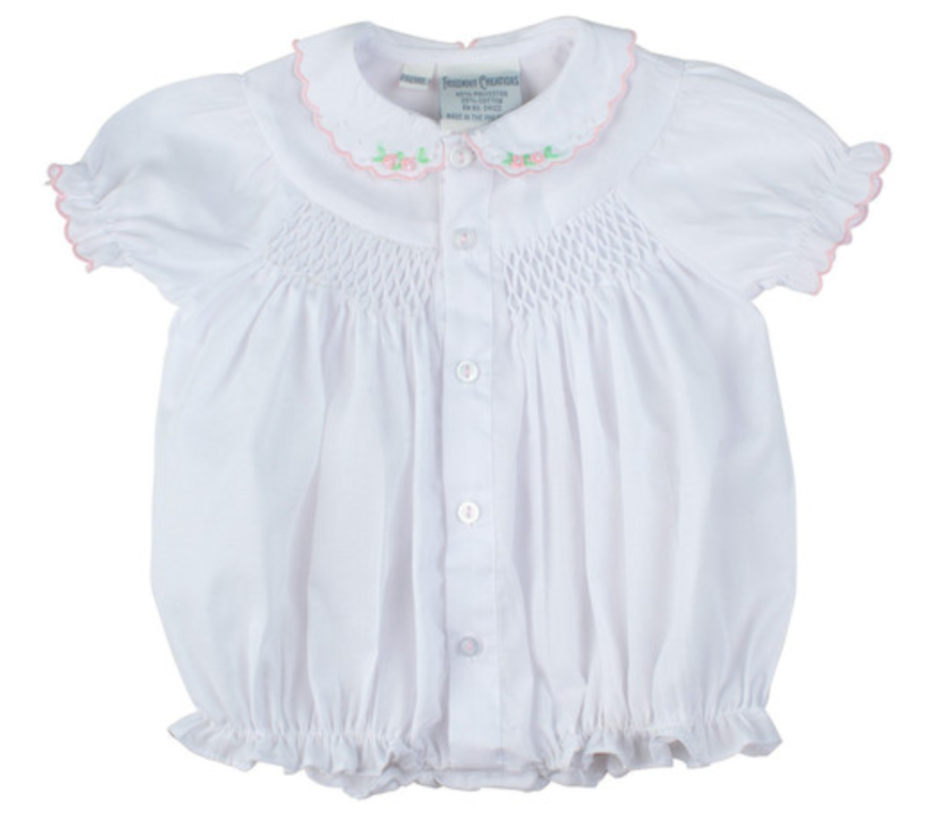 Smocked Scallop Infant Bubble