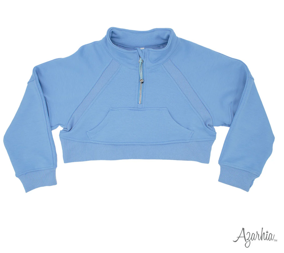 Oversized Cropped 1/4 Zip Sweatshirt