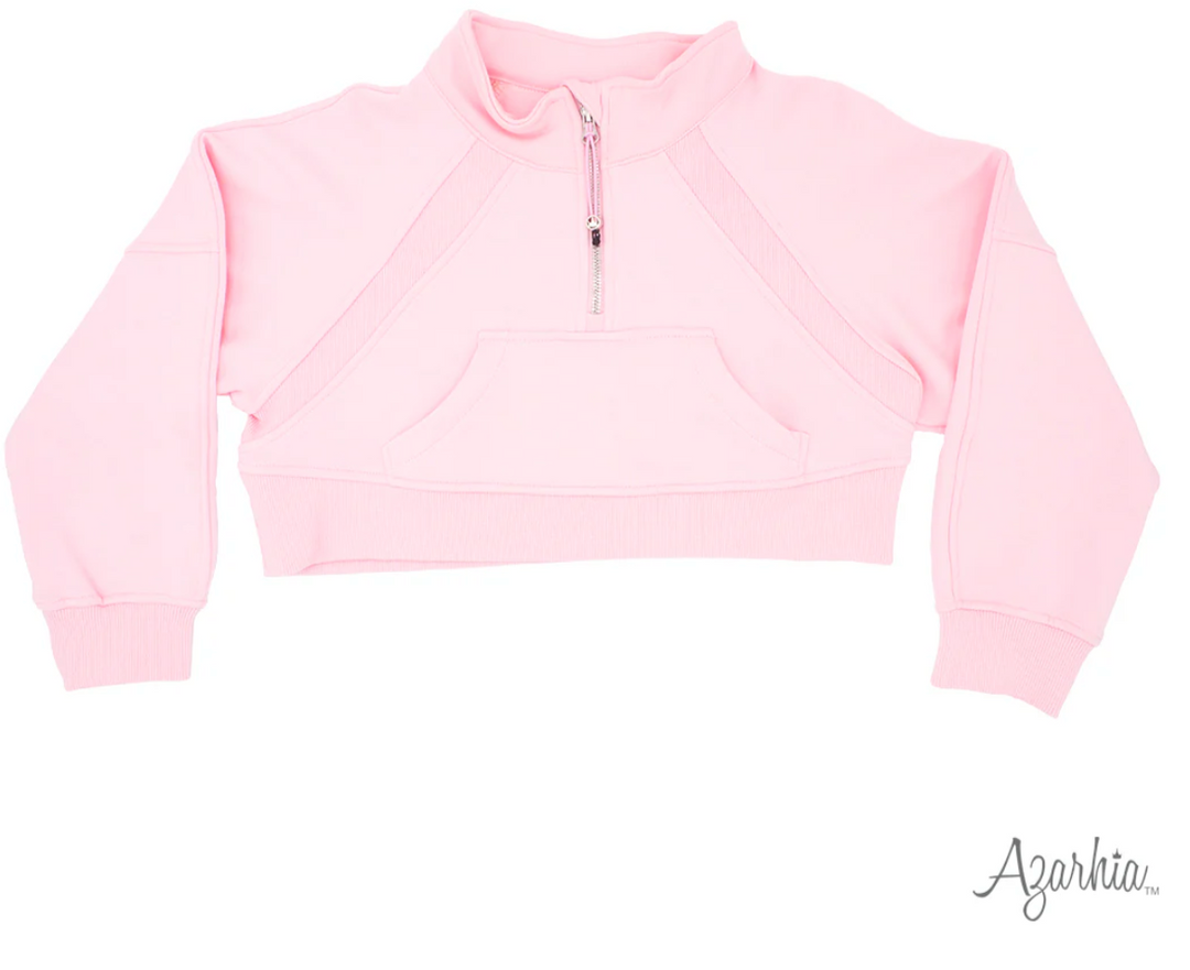 Oversized Cropped 1/4 Zip Sweatshirt