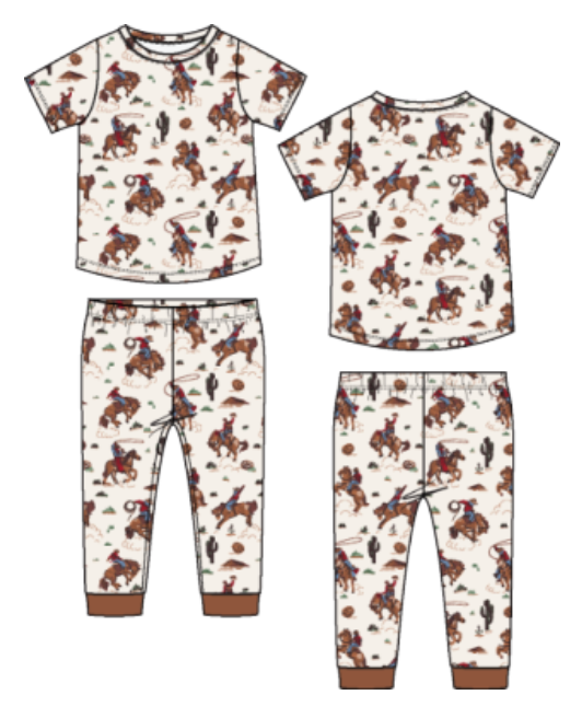 Buckaroo Western Shortsleeve Loungewear Set