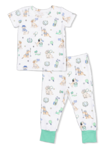 Country Club Dogs Neutral Shortsleeve Loungewear Set