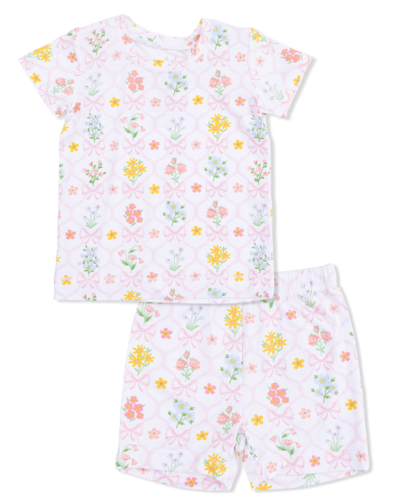 Spring Blooms Bow Trellis Loungewear Short Set