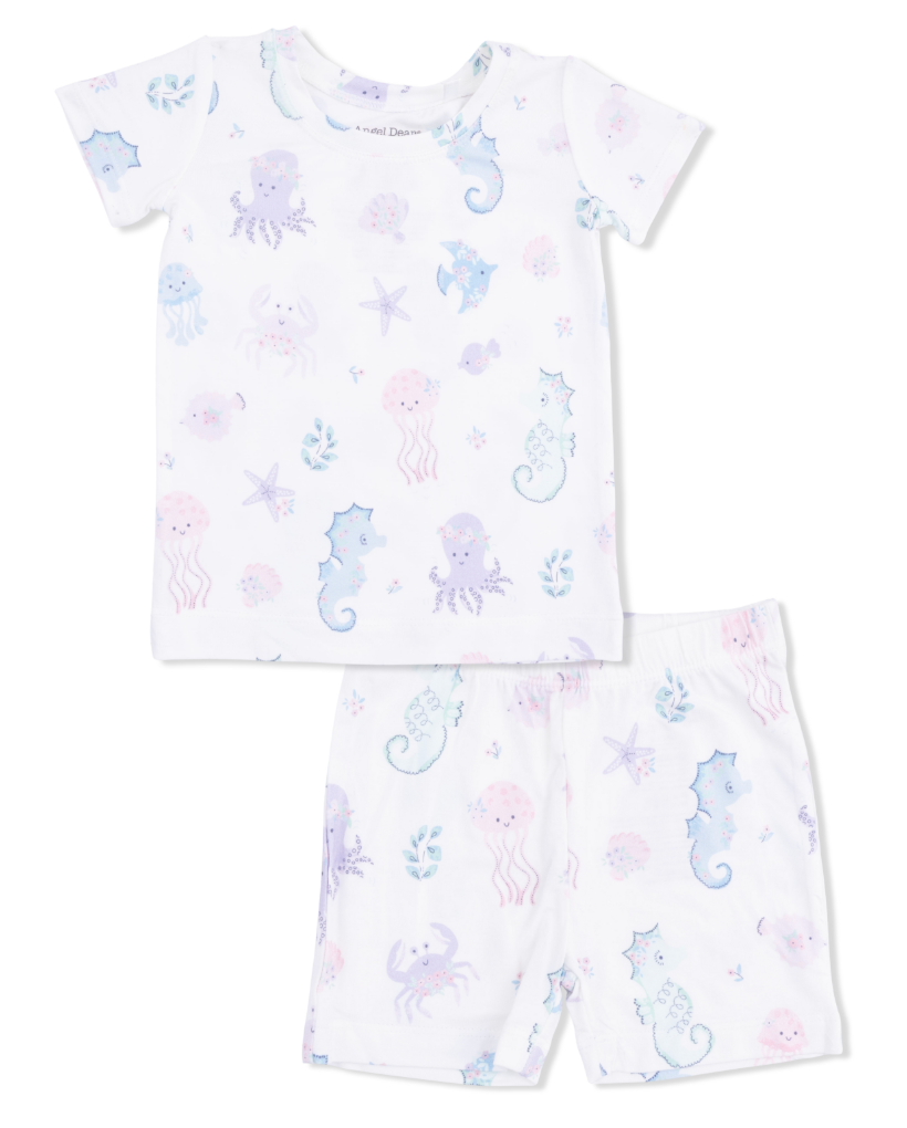 Floral Sea Creatures Loungewear Short Set