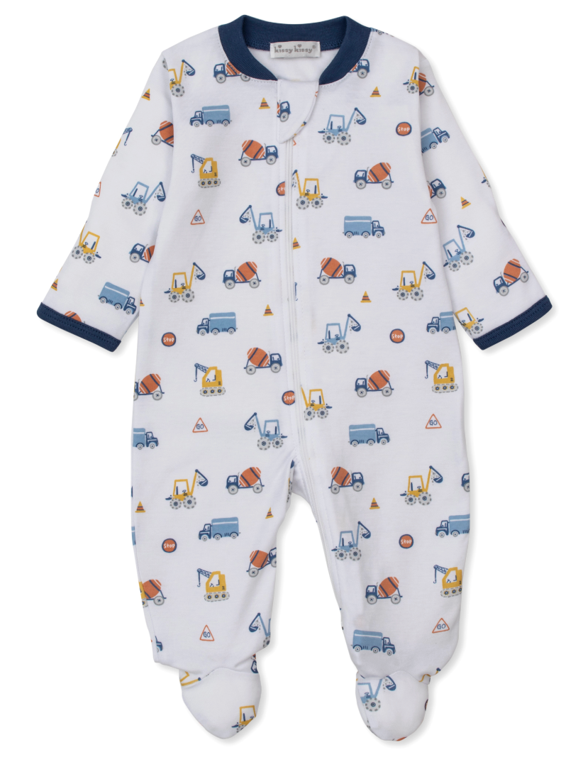 Construction Roadwork Footie w/Zip