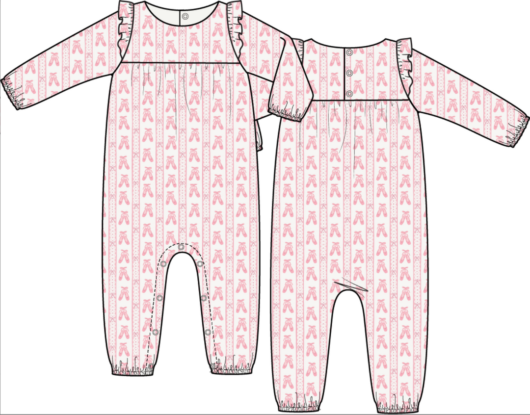 Ballet Shoes Ribbon Stripe Romper