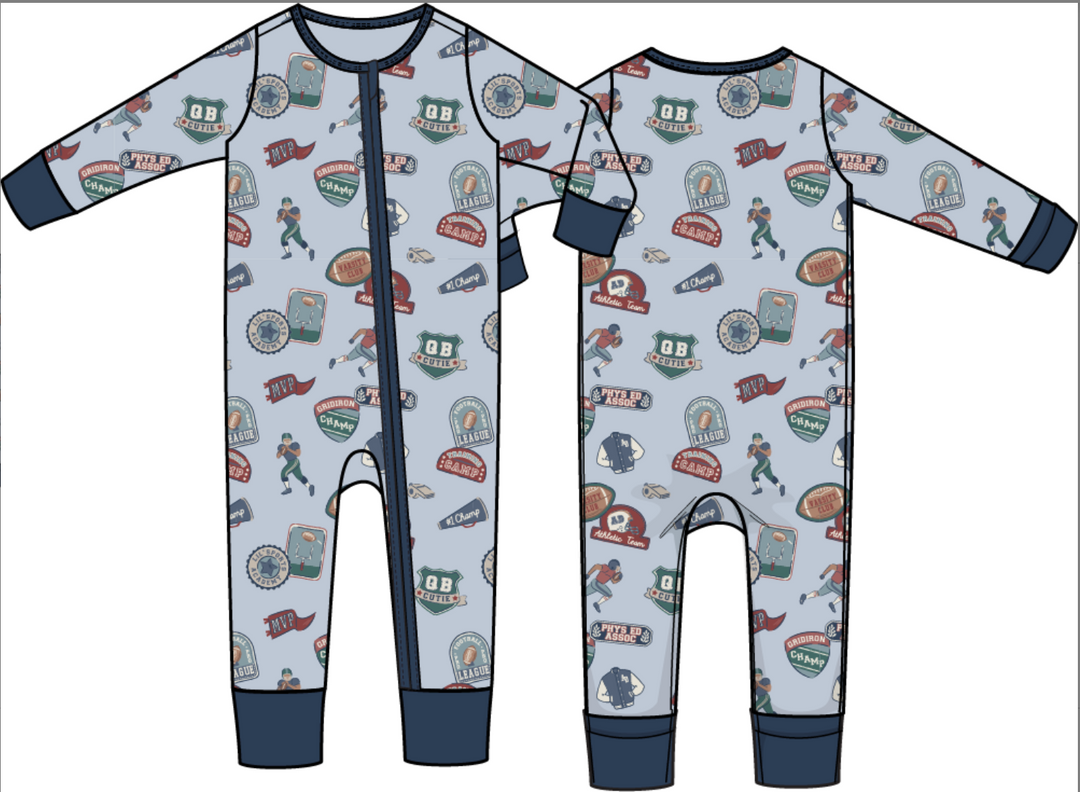 Football Patches Convertible Romper