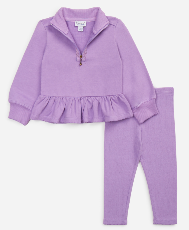 Pretty Peplum Quarter Zip Set