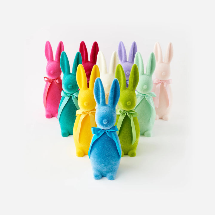 Flocked Button Nose Bunny