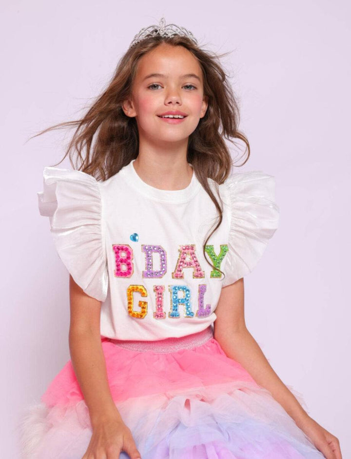 Birthday Girl Gem Ruffle Shirt