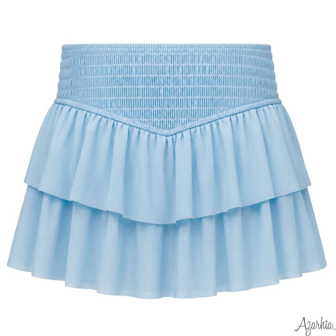 Smocked Mesh Skort