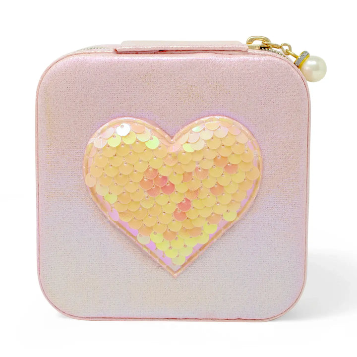 Sparkling Sequin Heart Jewelry Box