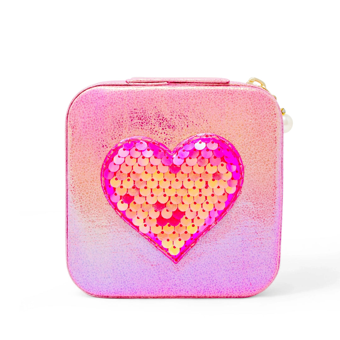 Sparkling Sequin Heart Jewelry Box
