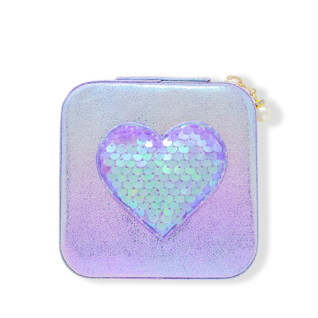 Sparkling Sequin Heart Jewelry Box