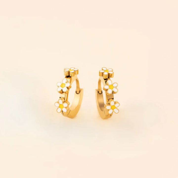 Daisy 3D Huggie Hoop Earrings