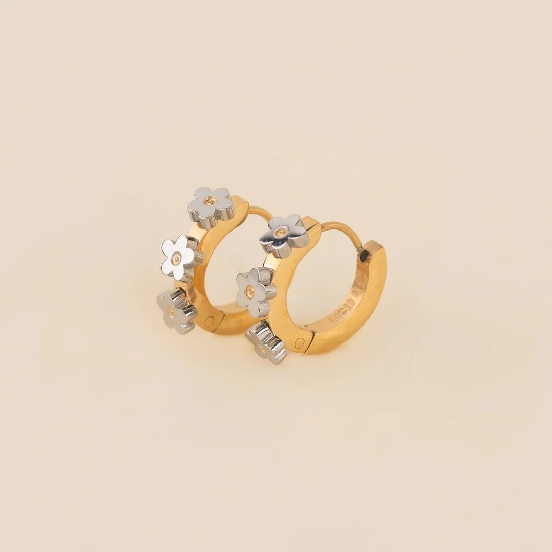 Daisy 3D Huggie Hoop Earrings
