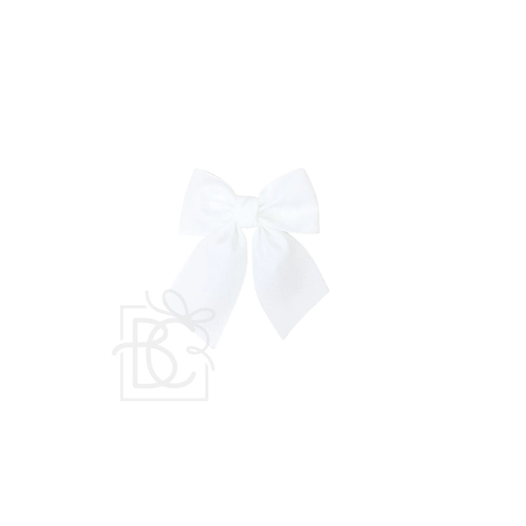 Opaque Satin Bow w/Euro Knot & Tails On Alligator Clip
