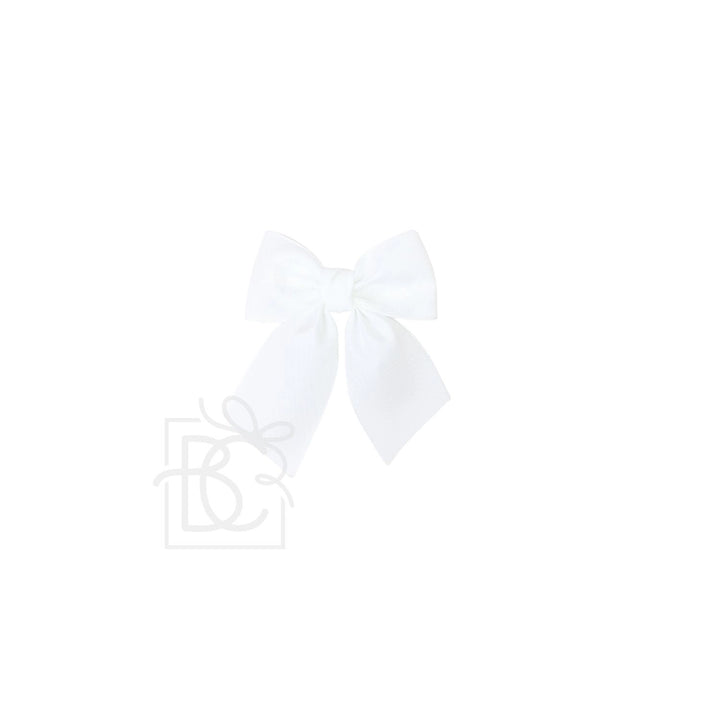 Opaque Satin Bow w/Euro Knot & Tails On Alligator Clip