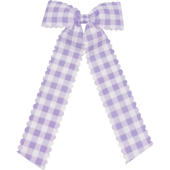 Scalloped Long Tail Bow Gingham