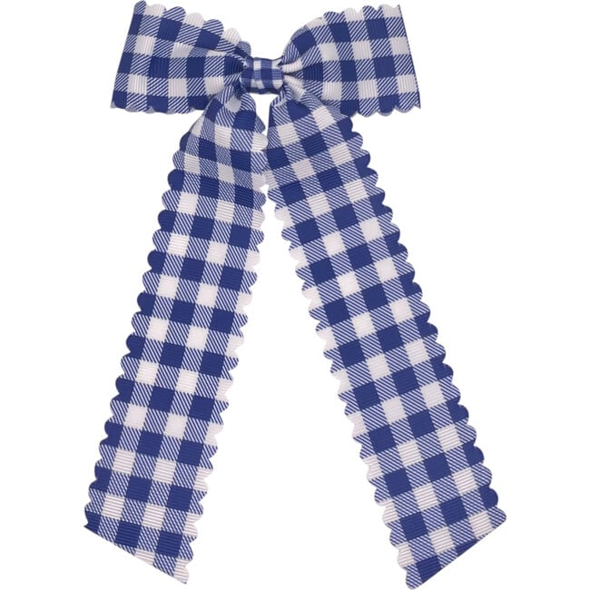 Scalloped Long Tail Bow Gingham