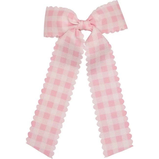 Scalloped Long Tail Bow Gingham