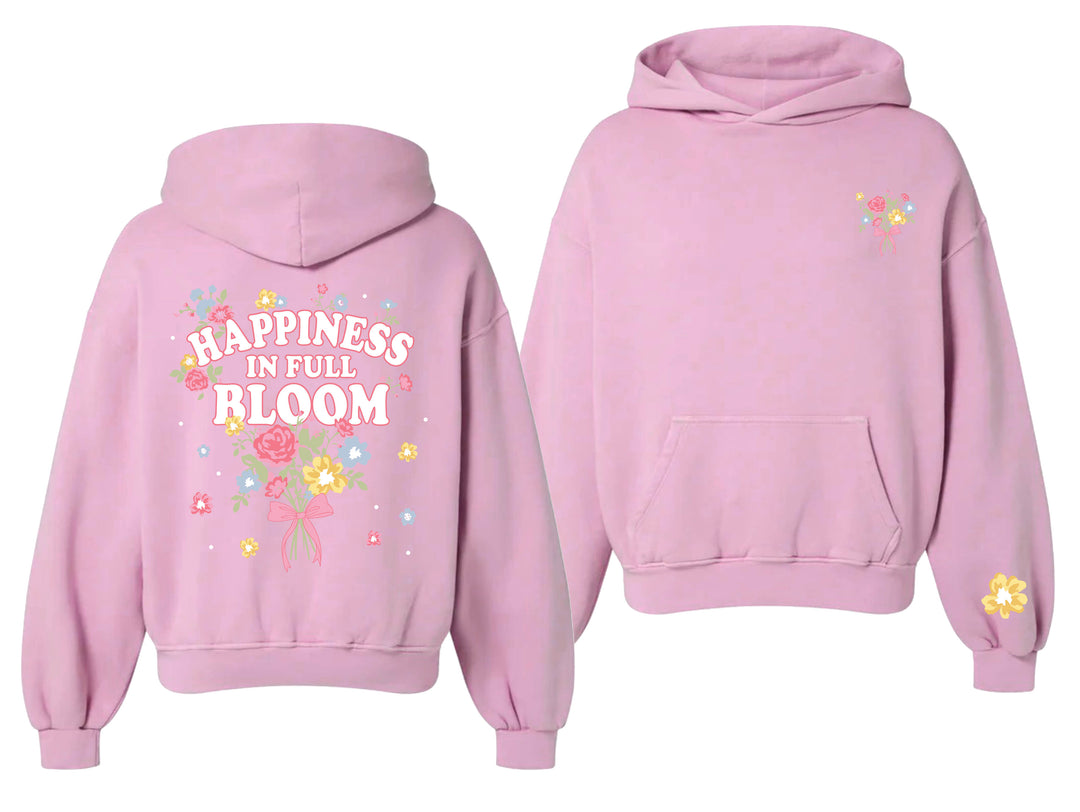 Embroidered Happiness In Bloom Hoodie Sweatshirt