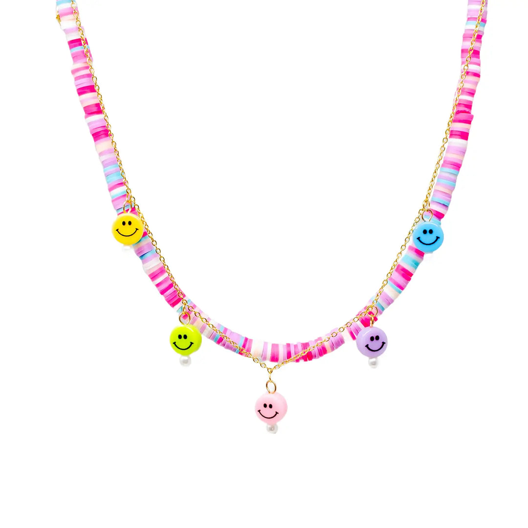 Colorful Disk Necklace & Charm Duo