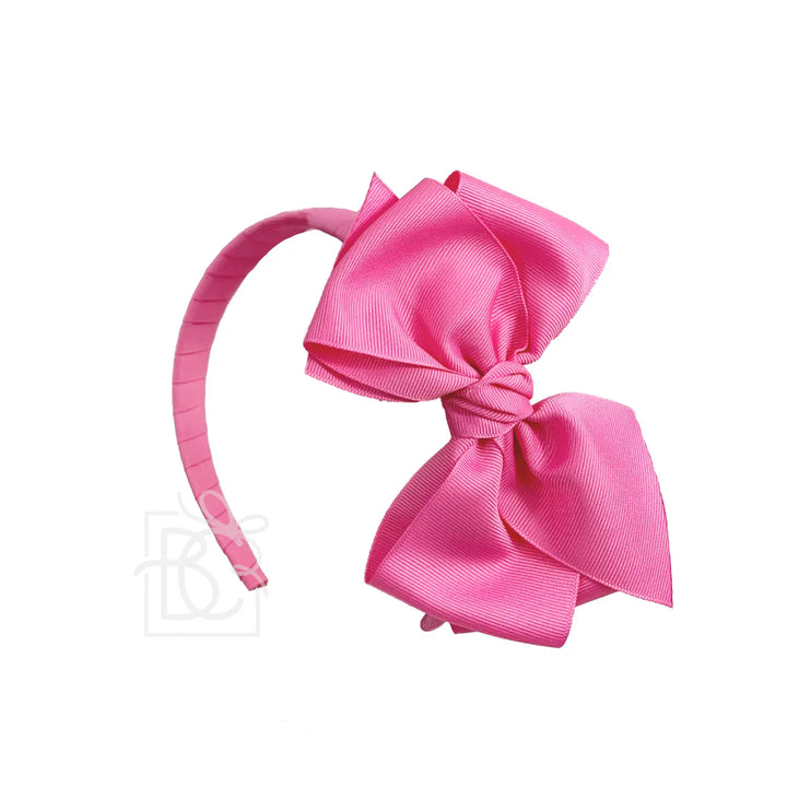 Grosgrain Bow Headband w/Euro Knot