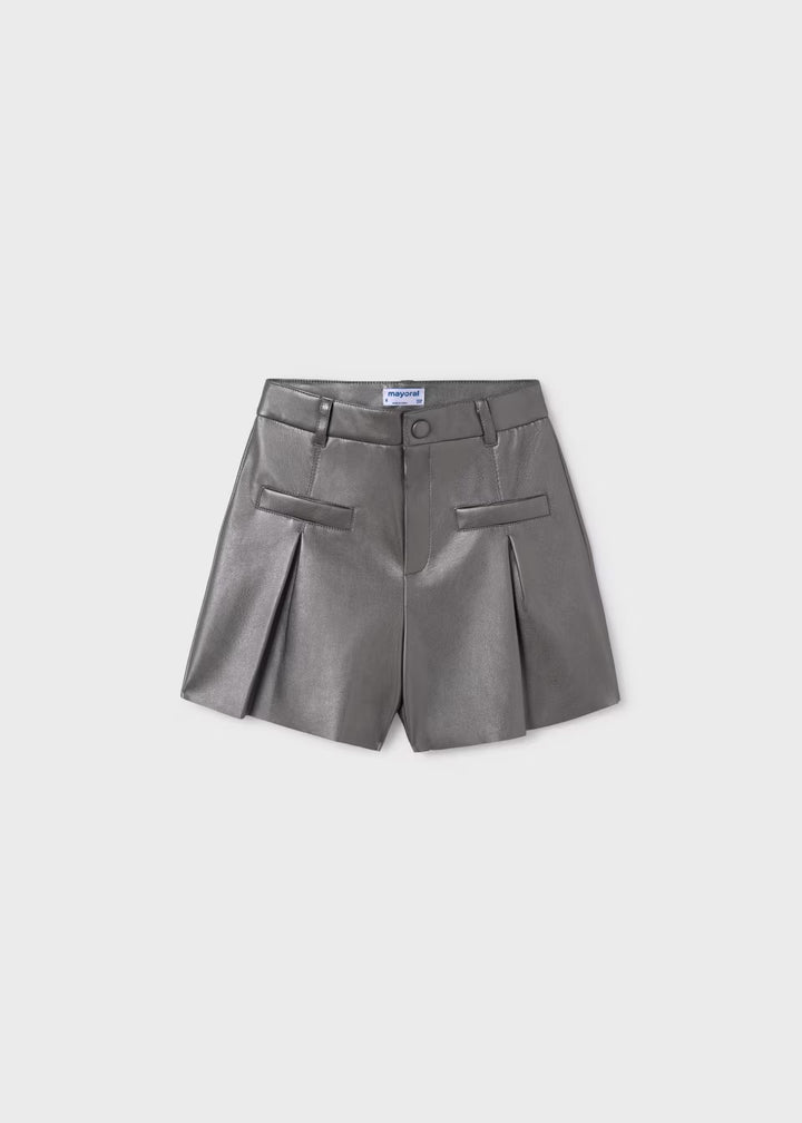 Leather Pleated Shorts