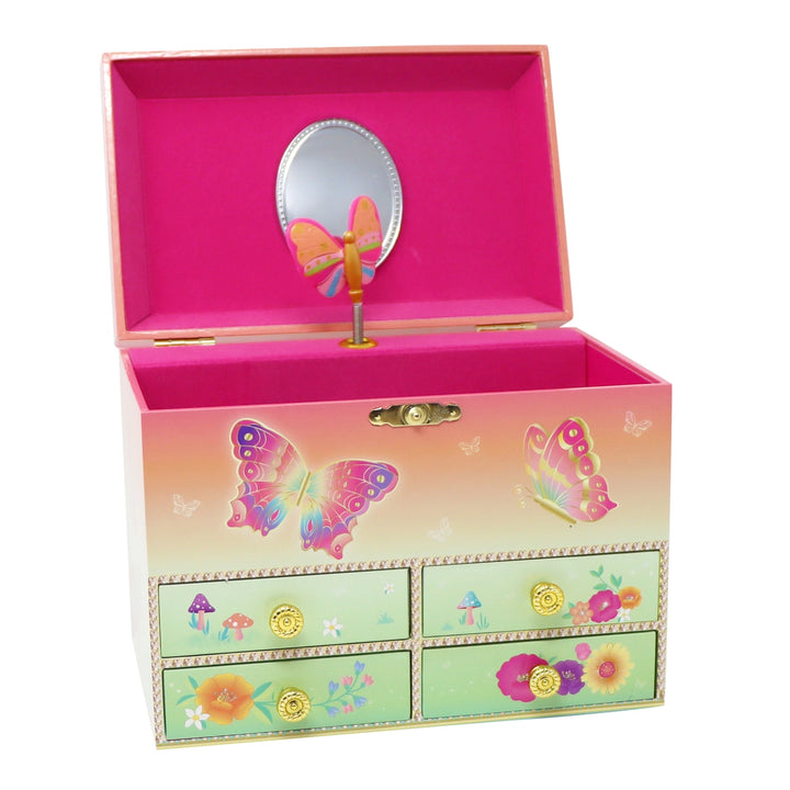 Rainbow Butterfly Musical Jewelry Box