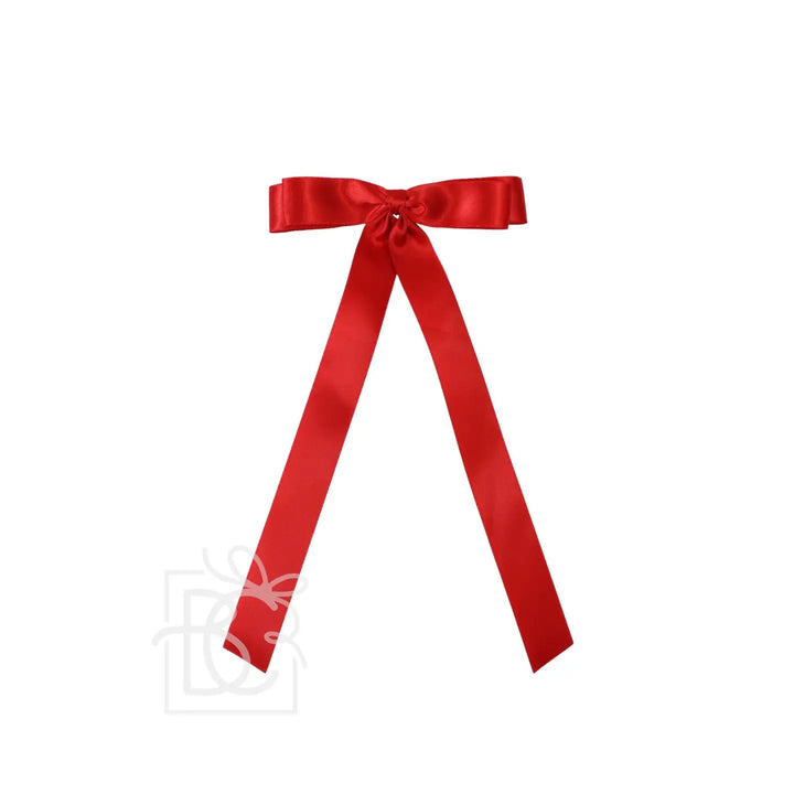 Satin Layered Tail Bow On Alligator Clip