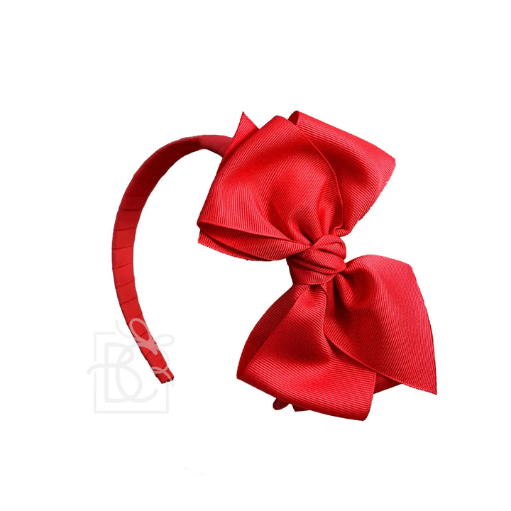 Grosgrain Bow Headband w/Euro Knot