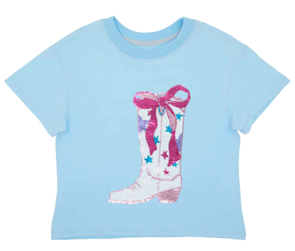 Rodeo Sequin Bow Boot Boxy Tee