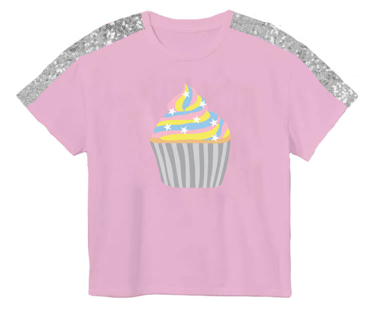 Sequin Cupcake Boxy Tee