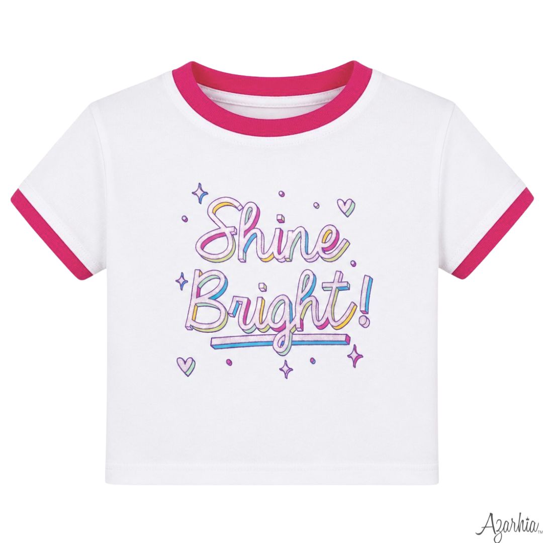 Shine Bright Pink Glitter Boxy Tee