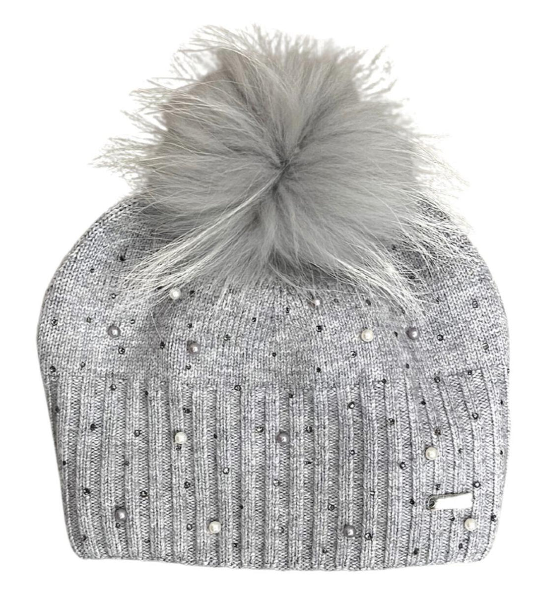 Silver Scattered Pearl & Crystal Hat