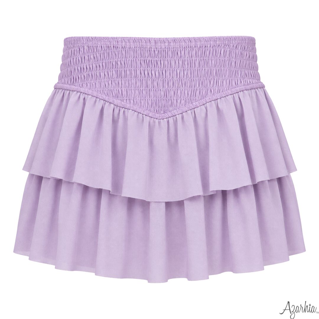 Smocked Mesh Skort