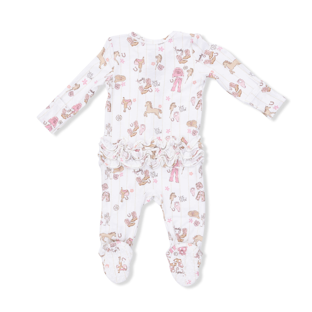 Cowgirl Nursery-2 Way Ruffle Front Zipper Footie