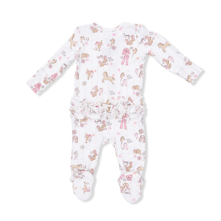 Cowgirl Nursery-2 Way Ruffle Front Zipper Footie