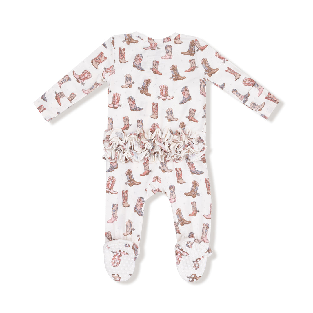 2 Way Zipper Ruffle Back Footie