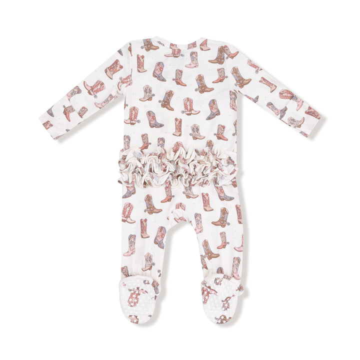 2 Way Zipper Ruffle Back Footie